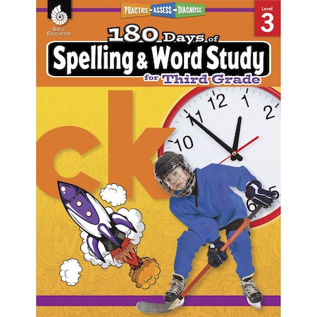 Shell Education 180 Days of Spelling + Word Study, Grade 3 28631
